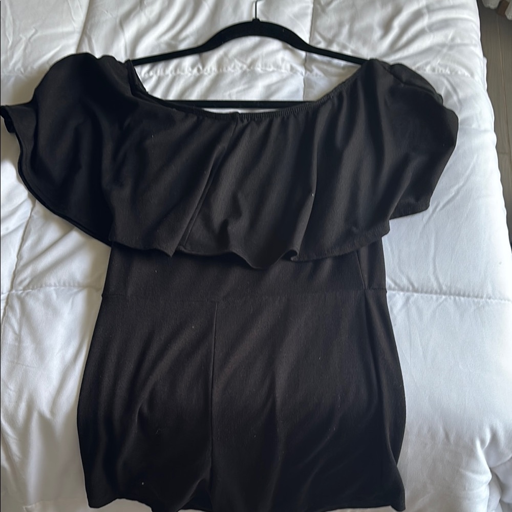 Fashion nova Elegant Black Off-Shoulder Women's romper